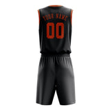 Custom Dark Grey Orange Basketball Set