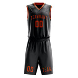 Custom Dark Grey Orange Basketball Set