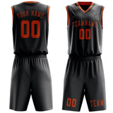 Custom Dark Grey Orange Basketball Set