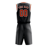 Custom Dark Grey Orange Basketball Set