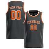 Custom Dark Grey & Orange Colors Design Sports Basketball Jersey