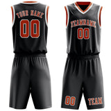 Custom Dark Grey Orange Basketball Set