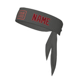 Custom Dark Grey Crimson Red Headband