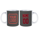 Custom Dark Grey Crimson Red Mug