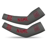 Custom Dark Grey Crimson Red Arm Sleeve