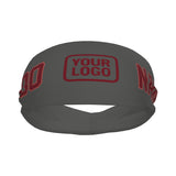 Custom Dark Grey Crimson Red Sports headband