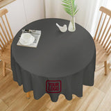 Custom Dark Grey Crimson Red Round Table Cloth