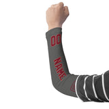Custom Dark Grey Crimson Red Arm Sleeve