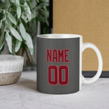Custom Dark Grey Crimson Red Mug