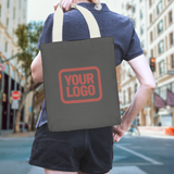 Custom Dark Grey Crimson Red Canvas Tote Bag