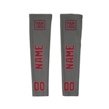 Custom Dark Grey Crimson Red Arm Sleeve