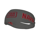 Custom Dark Grey Crimson Red Sports headband