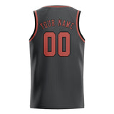 Custom Dark Grey & Copper Rose Colors Design Sports Basketball Jersey