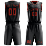 Custom Dark Grey Copper Rose Basketball Set