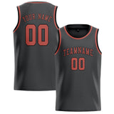 Custom Dark Grey & Copper Rose Colors Design Sports Basketball Jersey