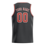 Custom Dark Grey & Copper Rose Colors Design Sports Basketball Jersey