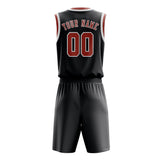 Custom Dark Grey Copper Rose Basketball Set