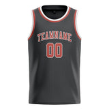 Custom Dark Grey & Copper Rose Colors Design Sports Basketball Jersey