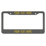Custom Dark Grey Gold License Plate Frame