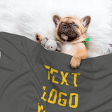 Custom Dark Grey Gold Pet Blanket
