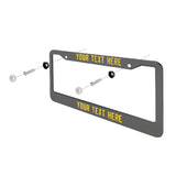 Custom Dark Grey Gold License Plate Frame
