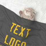 Custom Dark Grey Gold Pet Blanket
