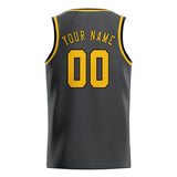 Custom Dark Grey & Gold Colors Design Sports Basketball Jersey