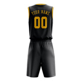 Custom Dark Grey Gold Basketball Set
