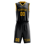Custom Dark Grey Gold Basketball Set