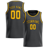 Custom Dark Grey & Gold Colors Design Sports Basketball Jersey