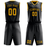 Custom Dark Grey Gold Basketball Set