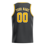 Custom Dark Grey & Gold Colors Design Sports Basketball Jersey