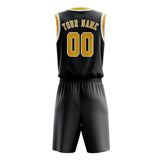 Custom Dark Grey Gold Basketball Set