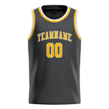 Custom Dark Grey & Gold Colors Design Sports Basketball Jersey
