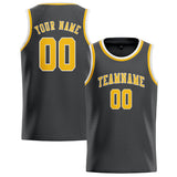 Custom Dark Grey & Gold Colors Design Sports Basketball Jersey