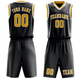 Custom Dark Grey Gold Basketball Set