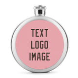 Custom Light Pink Brown Hip Flask