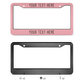 Custom Light Pink Brown License Plate Frame