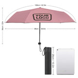Custom Light Pink Brown Automatic Umbrella