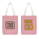 Custom Light Pink Yellow Canvas Tote Bag