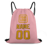 Custom Light Pink Yellow Drawstring Bag
