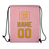 Custom Light Pink Yellow Drawstring Bag