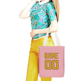 Custom Light Pink Yellow Canvas Tote Bag