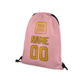 Custom Light Pink Yellow Drawstring Bag