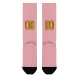 Custom Light Pink Yellow Knee-High Sock