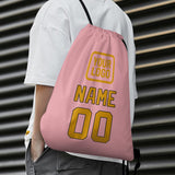 Custom Light Pink Yellow Drawstring Bag