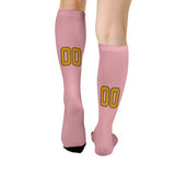 Custom Light Pink Yellow Knee-High Sock