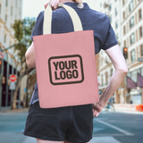 Custom Light Pink Yellow Canvas Tote Bag
