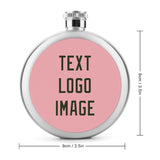 Custom Light Pink Olive Hip Flask