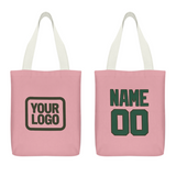 Custom Light Pink Green Canvas Tote Bag
